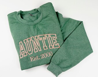 Tante Custom hergestellt Sweatshirt | Tante besticktes Sweatshirt | Retro Tante Sweatshirt | Rundhals-Sweatshirt | Pullover | Tante