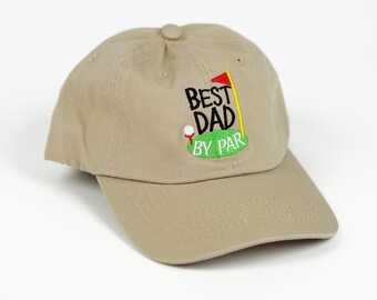 Best Dad By Par Golf Pun Dad Hat | Father's Day | Baseball Cap | Dad Hat | Embroidered Baseball Cap | Embroidered Hat | Dad Baseball Cap