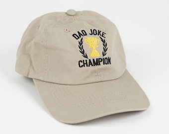 Dad Joke Champion Dad Hat | Father's Day | Baseball Cap | Dad Hat | Embroidered Baseball Cap | Embroidered Hat | Dad Baseball Cap