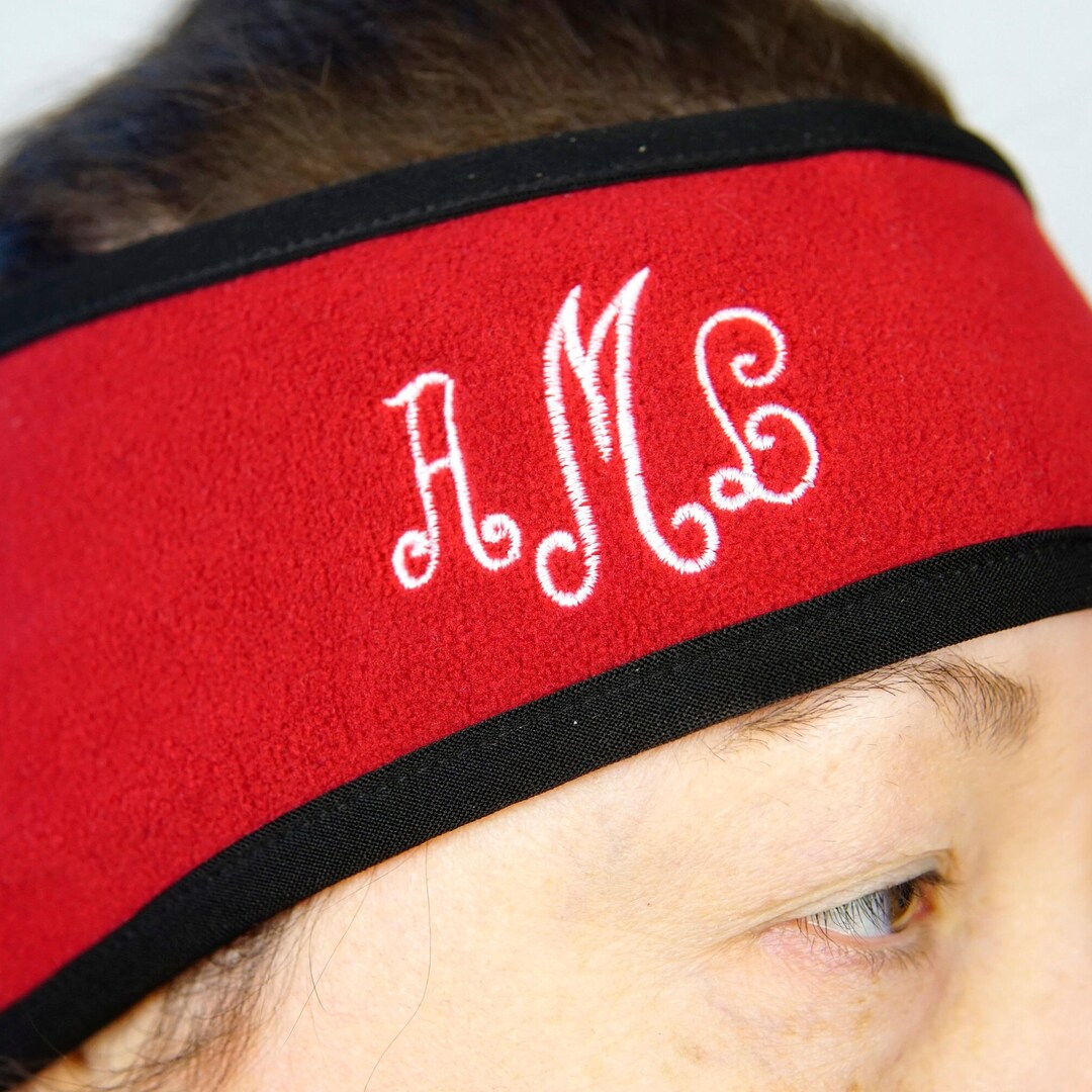 Monogrammed Embroidered Headband Monogram Personalized Headband