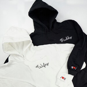 Wifey and Hubby Embroidered Hoodie | Couples Embroidered Hoodie | Cute Hoodie | Gift for Significant Other | Wedding Anniversary Hoodie Gift