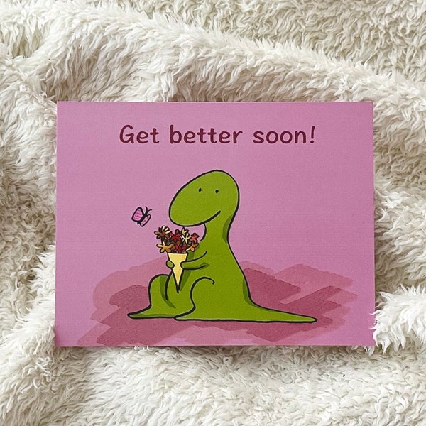 Get better soon card - Dinosaur