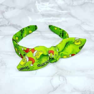 Grincheux de Noël - serre-tête avec noeud, serre-tête de Noël, serre-tête, chouchou, noeud, élastique pour cheveux, noeud marin, cadeau pour elle