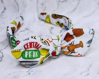 90’s Friends - Knotted Bow Headband, Hair Accessories, Scrunchie, Gifts For Her, Hair Bow, Christmas Headband, Top Knot Headband