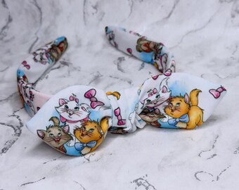 Feline Trio - Knuten Rosett Hårband, Håraccessoarer, Scrunchie, Presenter Till Henne, Hårrosett, Julhårband, Toppknut Hårband