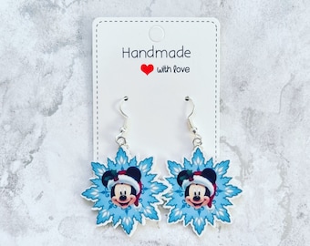 Noël Flocon de neige de Mr Mouse - Boucles d'oreilles pendantes