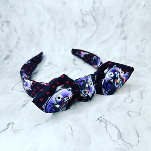 Jack and Sally Love Knot Headband & Scrunchie Set Handmade Hair Accessories Gift