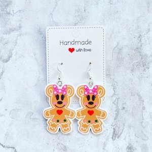 Minnie Gingerbread Christmas -  Dangle Earrings