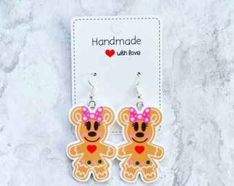 Minnie Gingerbread Christmas -  Dangle Earrings