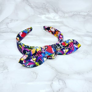 Villains - Knotted Bow Headband, Halloween, Villains, Hairband, Scrunchie, Knotband, Hair Tie, Sailor Bow, Gift For Her