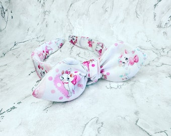 Marie Hoofdband / Scrunchie Cadeaus voor haar, Knotband, Haaraccessoires, Leuke Accessoires, Dierenhoofdband, Haarband, Roze Accessoires