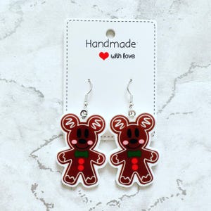 Mickey Gingerbread Christmas -  Dangle Earrings