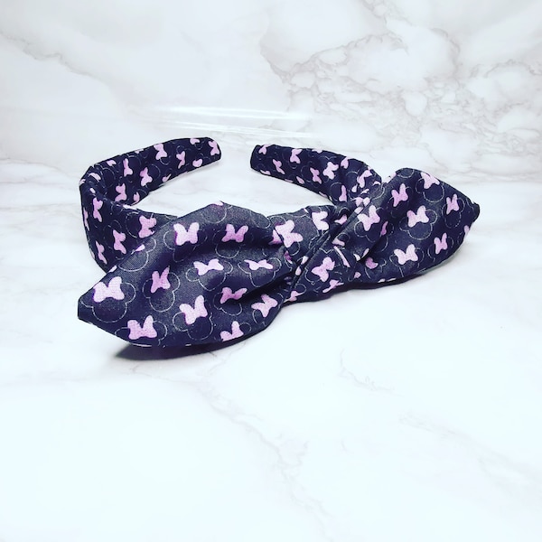 Purple Mouse Knot Headband & Scrunchie Set fatto a mano