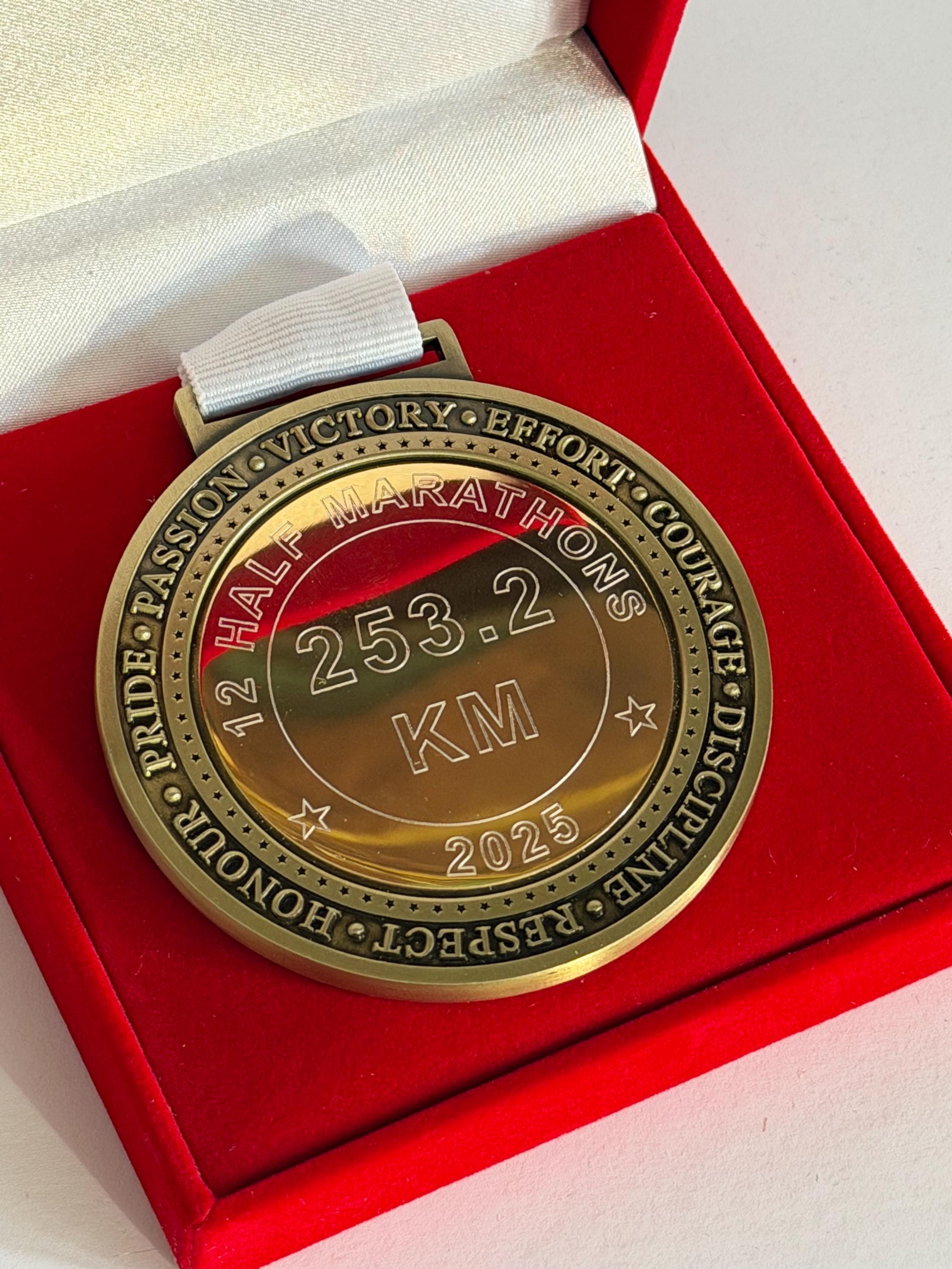 Custom Distance Personalised Running Medal, Engraved With Any