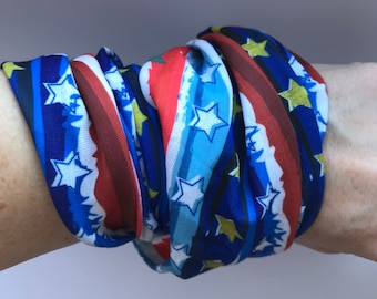 NEW* Running Neck Warmer  - STARS & STRIPES - Multi Functional Use - Head wear Gaitor Neck Scarf Wrist band Hair band