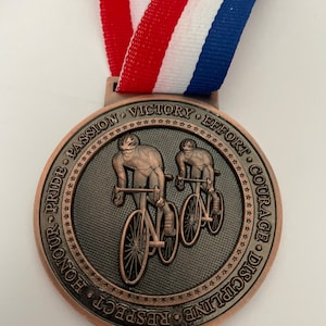 CYCLISTS Engraved 60mm  Medal, Gold / Bronze Medallion, Personalise with your own text, Cycling Award, Achievement, Gift, Keepsake, Reward