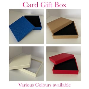 Card Gift Box, with foam insert, Perfect for Medals, Jewellery, Gifts or Small items, 9x9x2 cm, Various colours, Large Letter size, Xmas