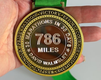 その他 Gold Medal Women's and Men's Designs Custom Distance Personalised Running Medal, Engraved With Any