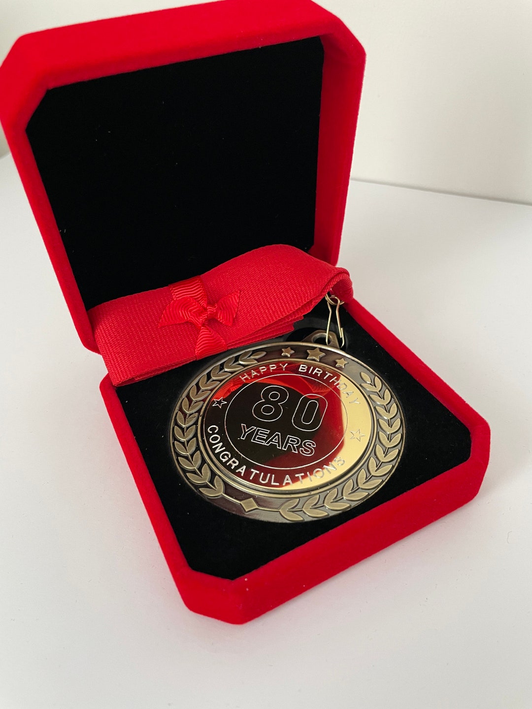 80TH BIRTHDAY Engraved Medal, in a Luxury Presentation Case