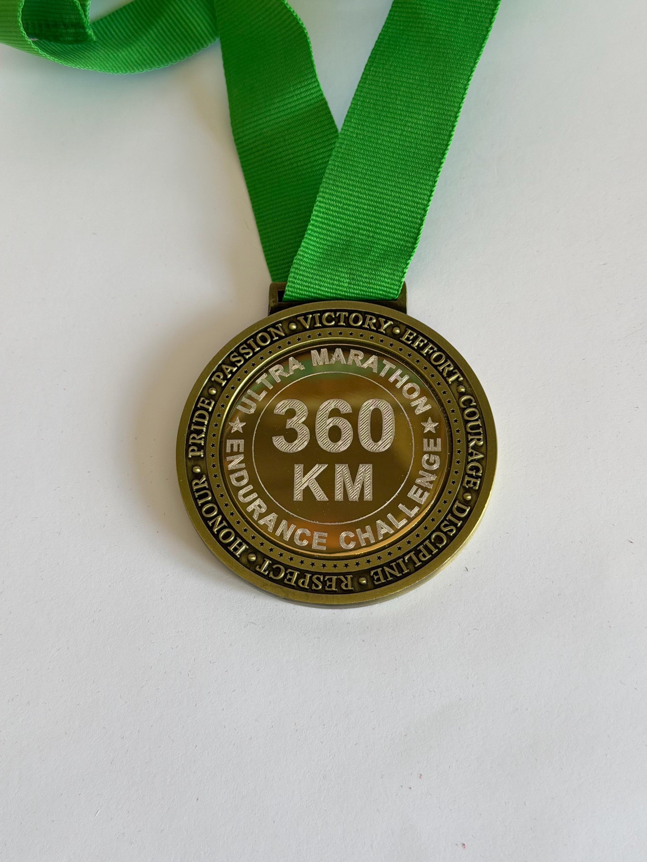 Custom Distance Personalised Running Medal, Engraved With Any