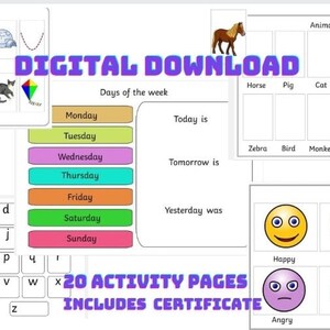 Toddler Busy Book Printable, Learning Book, Digital Download, SEN, EYFS, Speech and Language, Activity Book, Educational, Visual Learner,
