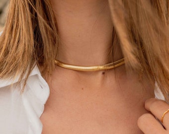 Sienna 'Snake' Chain // 18k Gold Plated Chunky Necklace // Simplistic and Minimal // Contemporary Everyday Jewellery