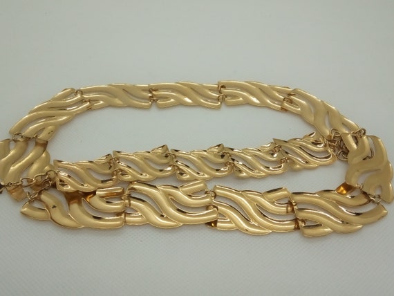 Vintage Gold Plated Costume Jewelry Set, Massive … - image 6