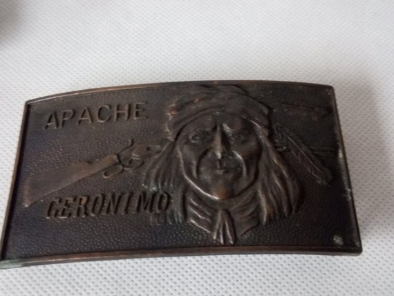 Old bronze vintage belt buckle, unisex, around 19… - image 4