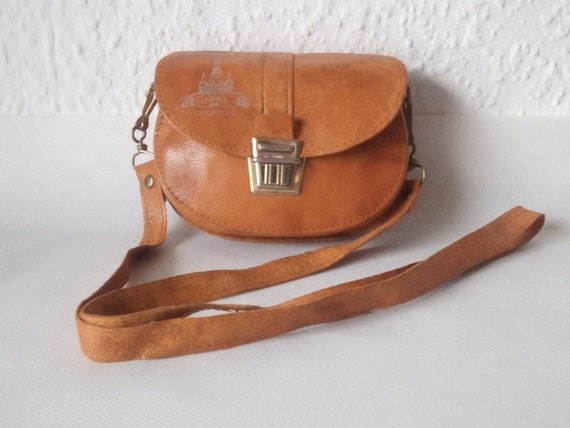 Sweet 1960s vintage genuine leather party bag, ce… - image 1
