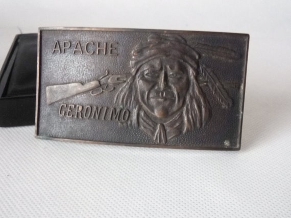Old bronze vintage belt buckle, unisex, around 19… - image 1