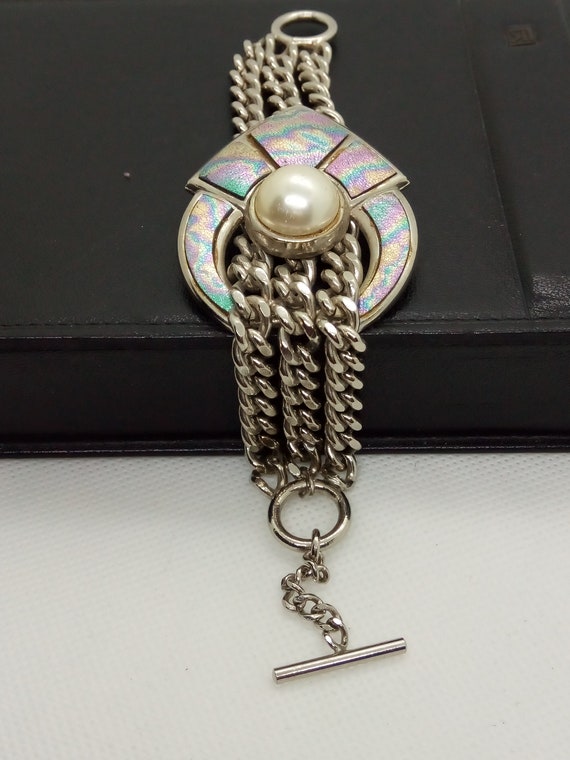 Massive statement bracelets with faux perl sets, … - image 2