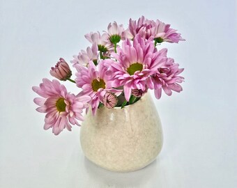 Handgemaakte keramische bloemenvaas: Crushed Ice Glaze, kleine serveervaas