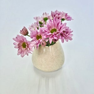Handmade Ceramic Flower Vase / Crushed Ice Glaze Vase / Small Ceramic Serving Vase / White vase / Birthday Gift