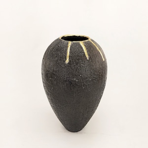Black Ceramic Vase/ Minimalist Black Contemporary Vase/ Black Vase Modern Ceramic Vase/ Rustic Handmade Ceramic Flower Vase