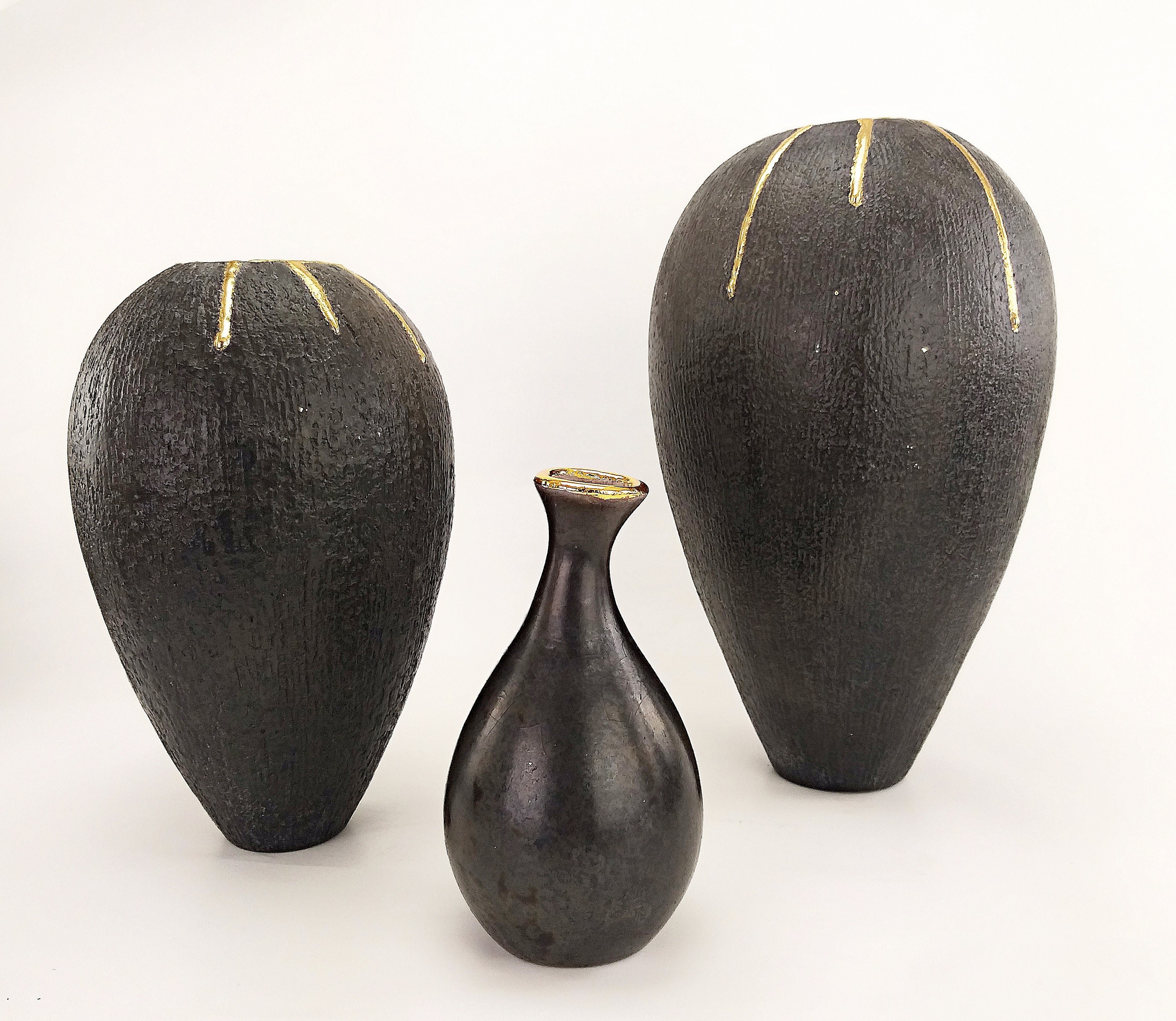 Black Ceramic Vase Minimalist Black Vase Contemporary Vase Etsy