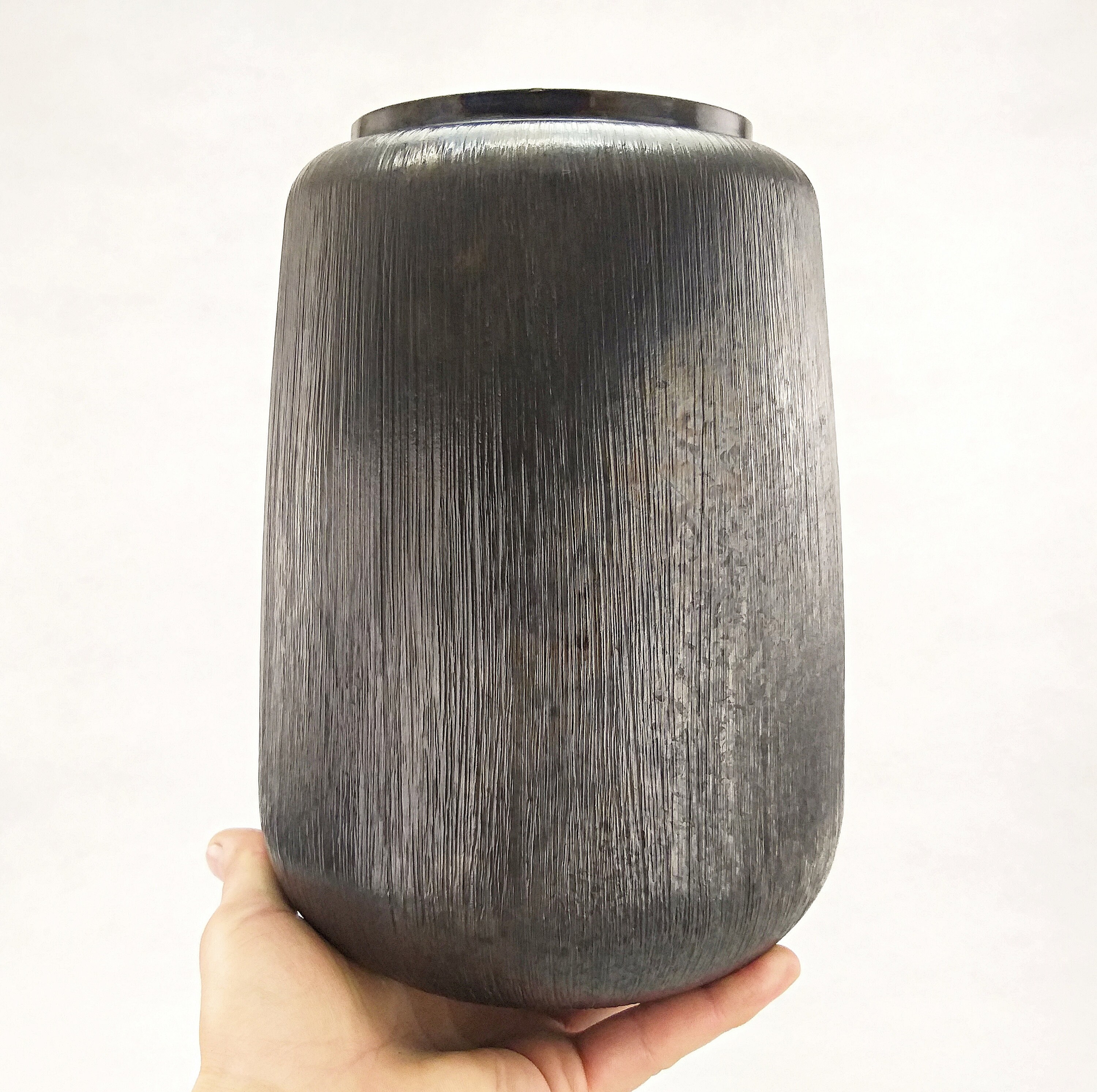 large black ceramic vases