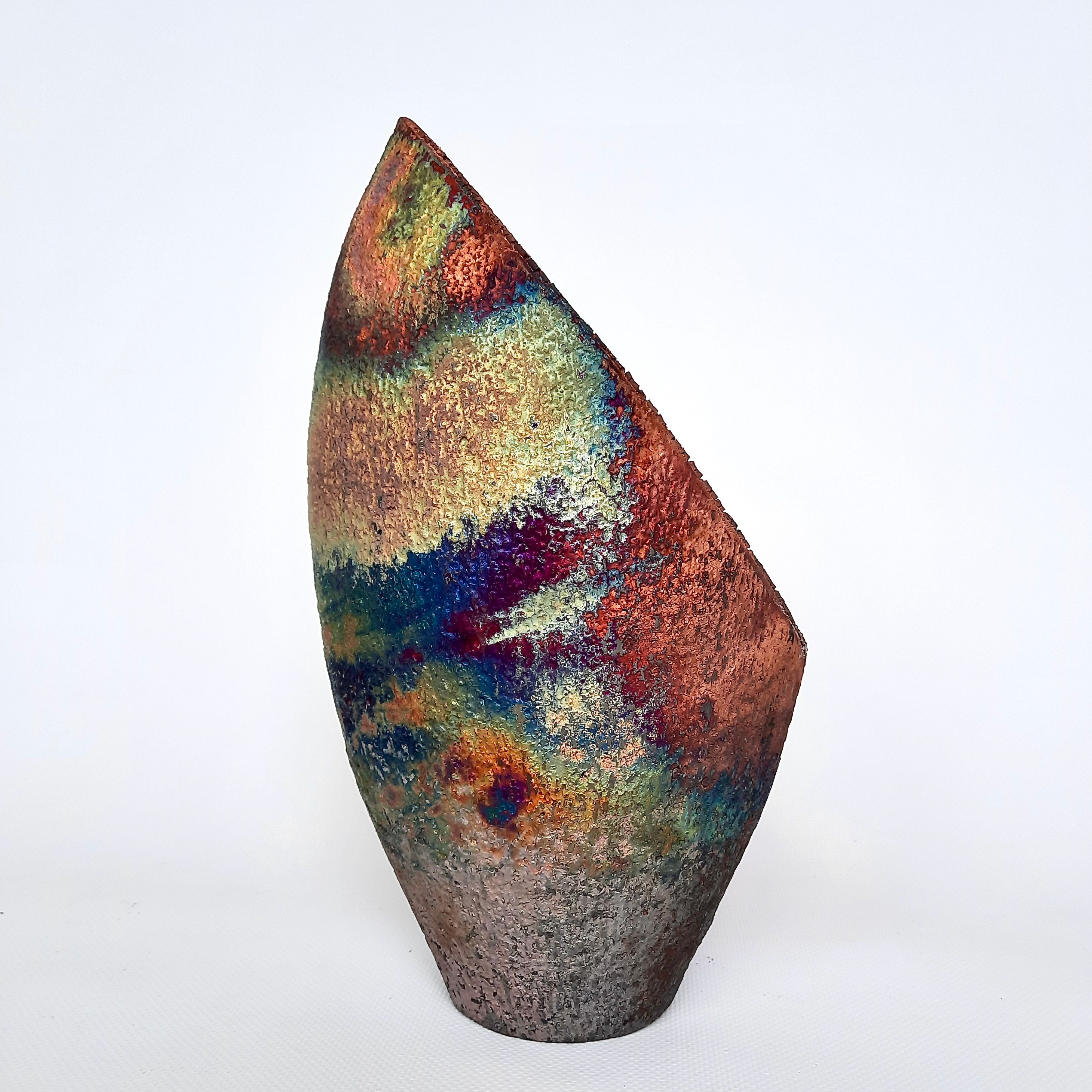 Raku Ceramic vase. Handmade Flower Vase. Vintage vase. Rustic Etsy