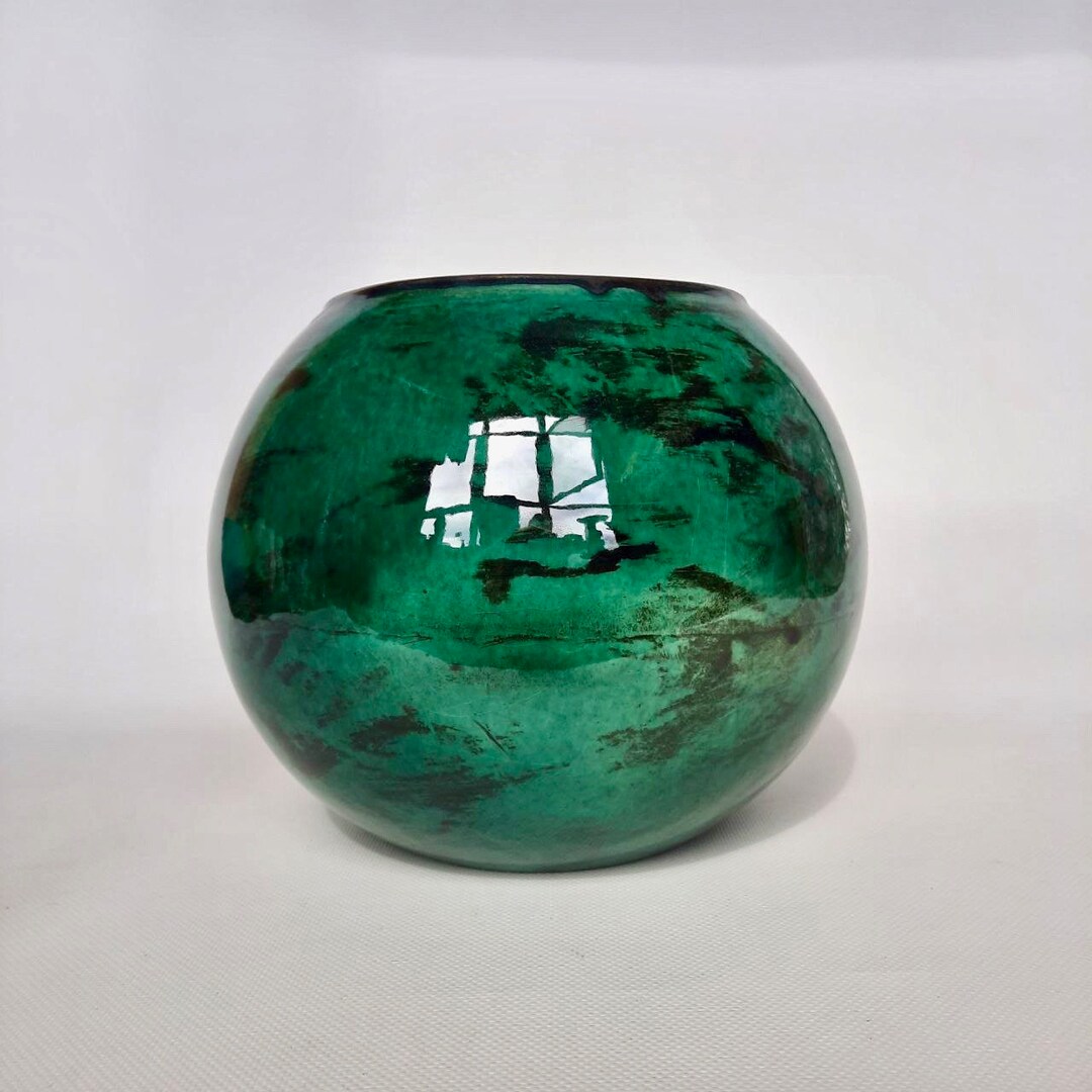 Handmade Green Glossy Ceramic Flower Vase / Clay Flower Vase / Etsy UK