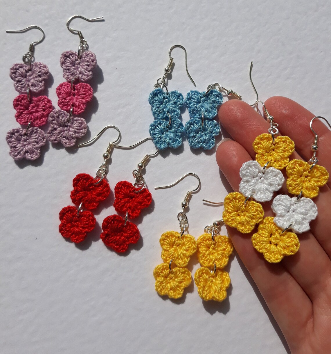 Crochet Butterfly Earrings Butterfly Dangles Nature Earrings Etsy