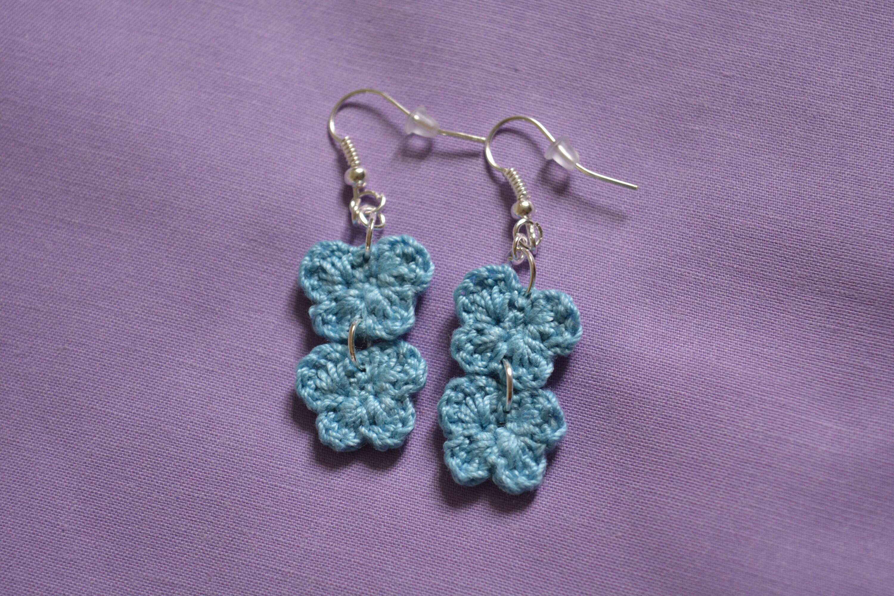 Crochet Butterfly Earrings Butterfly Dangles Nature Earrings Etsy