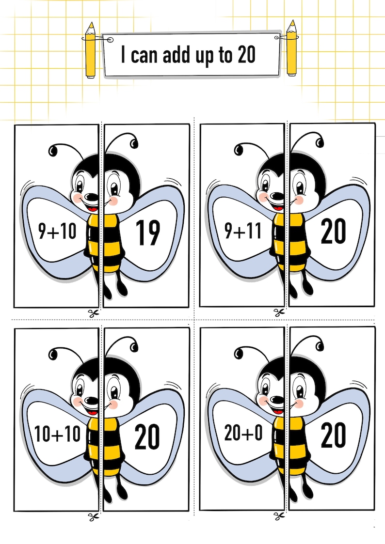 Printable Addition Flash Cards Sums To 20