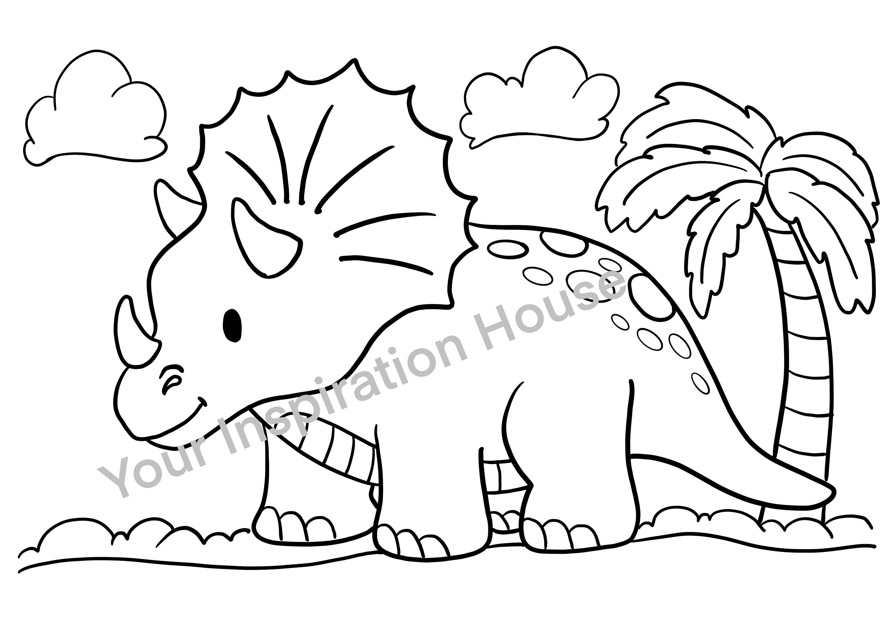 dinosaur coloring pages 10 printable coloring pages for etsy