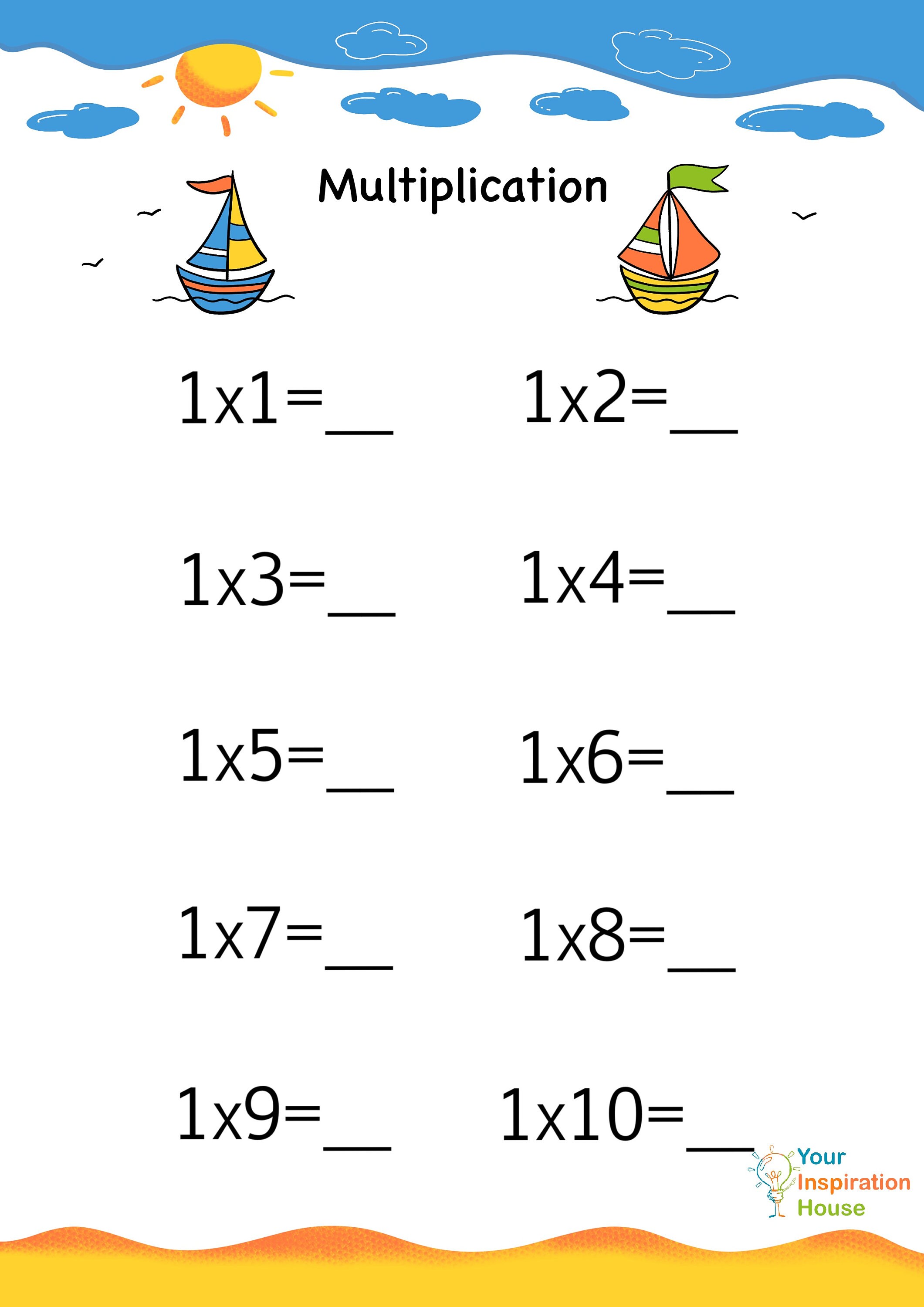 Download PDF 20 Multiplication Printable Worksheets for 2nd | Etsy