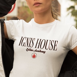 Zodiac Academy Shirt | Ignis House | Fire Signs | Vega Twins | Fantasy Romance | Short-Sleeve Unisex T-Shirt