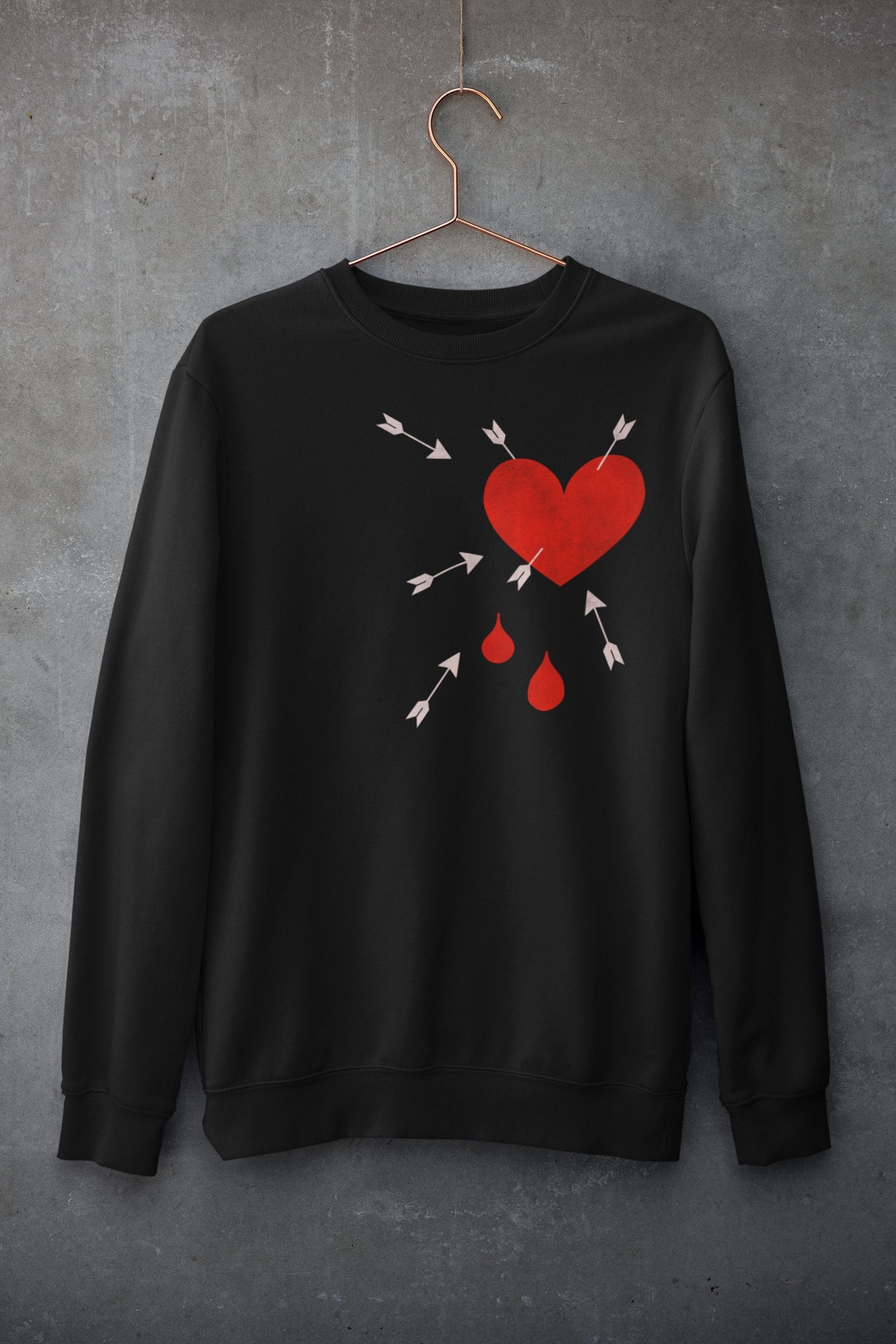 Bleeding top heart sweater