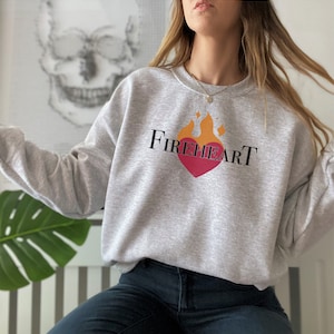 Fireheart Sweatshirt | Throne of Glass Crewneck | Aelin Galathynius | Sarah J. Maas | Fantasy Reader | Bookish Merch | Unisex Sweatshirt