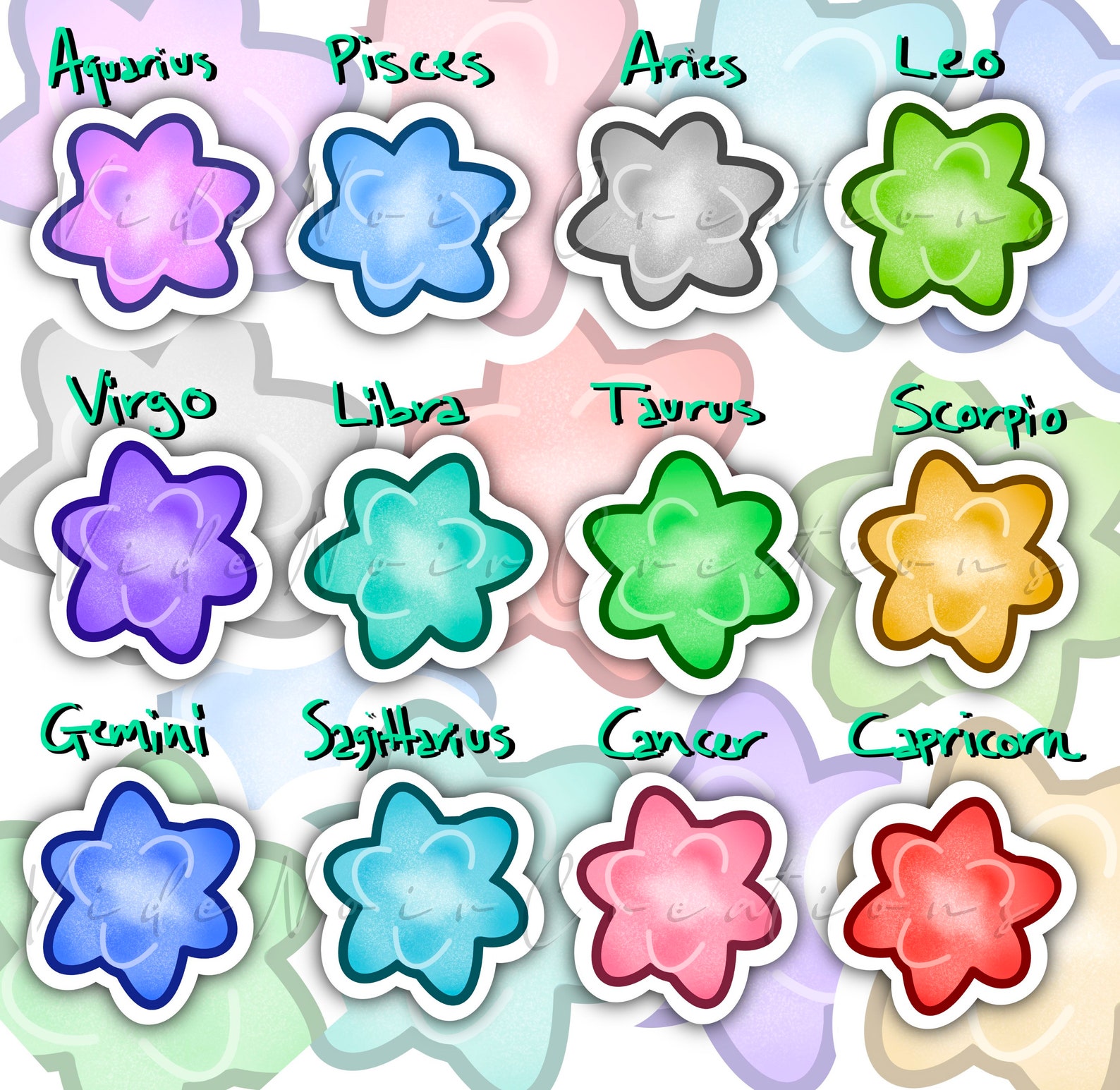 Animal Crossing Star Fragment Sticker ACNH Horoscope Etsy