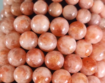 Sunstone Bead Stretch Bracelet: Women's Unique Gemstone Jewelry