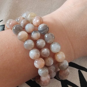 Flashy Black Moonstone Stretch Bead Bracelets, Women&#39;s Bracelet, Unique Gift