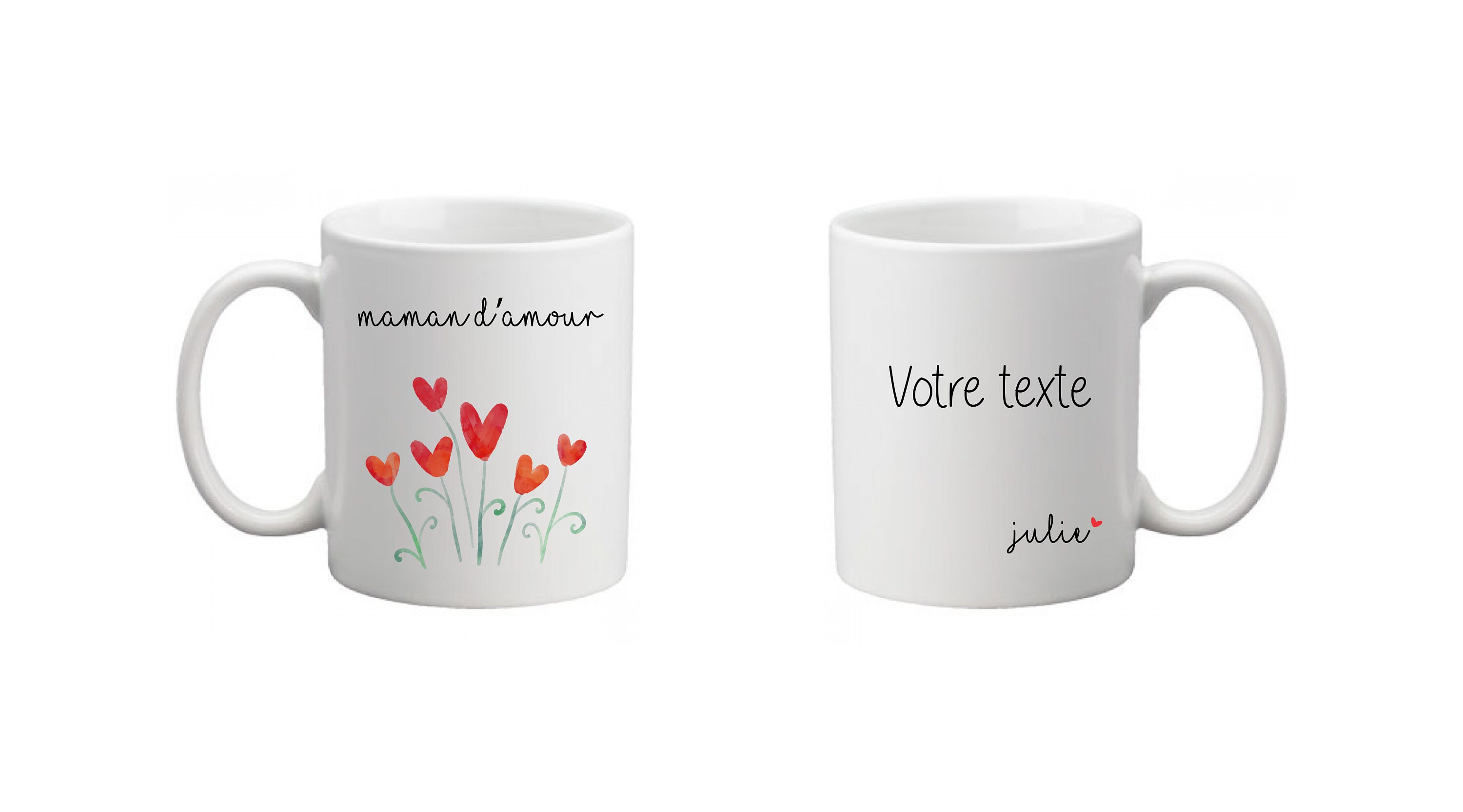 Mug Personnalisé , Mug Cadeau Noël Tasse Personnalisé, Maman Fetes Des Meres d'amour